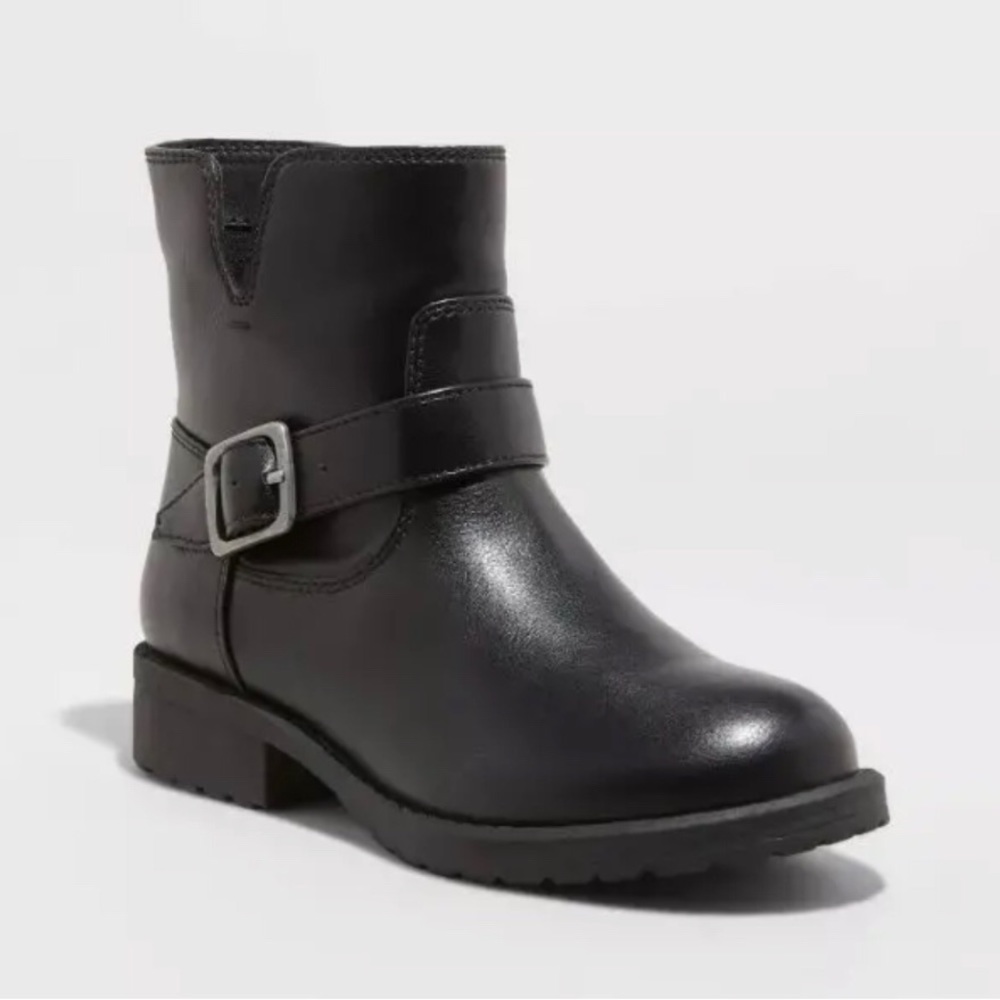 Cat & Jack Kids Alessandra Moto Ankle Boots, Black Size 1 (Little Girl)